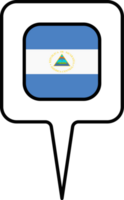 Nicaragua drapeau carte aiguille icône, carré conception. png