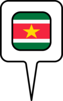 Suriname flag Map pointer icon, square design. png