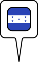 Honduras bandera mapa puntero icono, cuadrado diseño. png