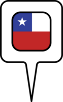 Chile bandera mapa puntero icono, cuadrado diseño. png