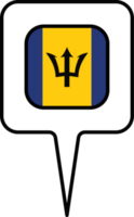 Barbados flag Map pointer icon, square design. png