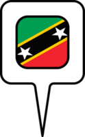 Saint Kitts and Nevis flag Map pointer icon, square design. png