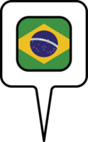 Brazil flag Map pointer icon, square design. png