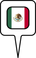 Mexico flag Map pointer icon, square design. png