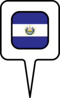 El Salvador flag Map pointer icon, square design. png