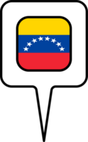 Venezuela vlag kaart wijzer icoon, plein ontwerp. png