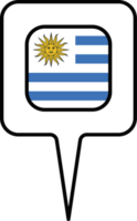 Uruguay bandera mapa puntero icono, cuadrado diseño. png