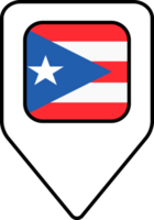 Puerto Rico flag map pin navigation icon, square design. png
