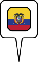 Ecuador vlag kaart wijzer icoon, plein ontwerp. png