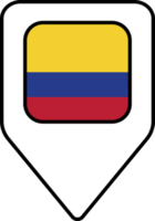 Colombia bandera mapa alfiler navegación icono, cuadrado diseño. png