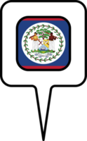 Belize flag Map pointer icon, square design. png