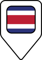 Costa Rica flag map pin navigation icon, square design. png