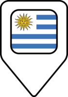 Uruguay vlag kaart pin navigatie icoon, plein ontwerp. png