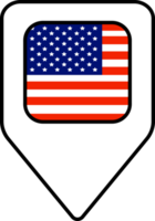 United States of America flag map pin navigation icon, square design. png