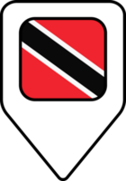 Trinidad and Tobago flag map pin navigation icon, square design. png