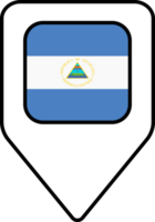 Nicaragua flag map pin navigation icon, square design. png
