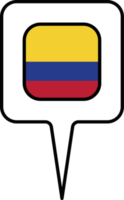 Colombia vlag kaart wijzer icoon, plein ontwerp. png