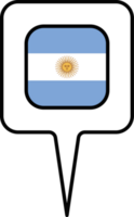 Argentine drapeau carte aiguille icône, carré conception. png