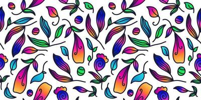 Seamless Floral Pattern with Colorful Gradient Style. Flower Motif. Suitable for Wallpaper, Wrapping Paper, Background, Fabric, Textile, Apparel, and Card Design vector