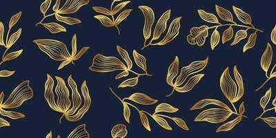 sin costura exótico floral modelo en lujoso oro degradado. flor motivo. adecuado para fondo de pantalla, envase papel, fondo, tela, textil, vestir, y tarjeta diseño vector