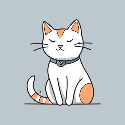 Cute Cat cartoon kitty meow kitten illustration