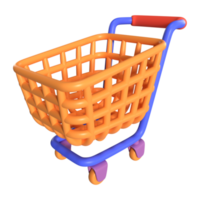 Empty Shopping Cart 3D Illustration Icon png