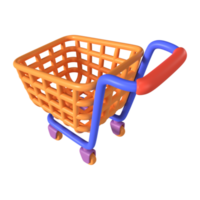 leeg boodschappen doen kar 3d illustratie icoon png