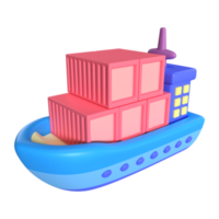 Cargo Ship 3D Illustration Icon png