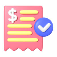 Invoices 3D Illustration Icon png