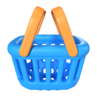 Shopping Basket Empty 3D Illustration Icon png