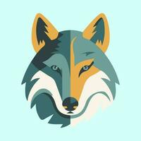 Wolf head flat design logo illustration is fierce and bold, perfect for brands that want to showcase strength and courage. vector