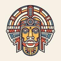 Explore the intricate details of Aztec culture with our stunning hand-drawn Aztec illustration design vector