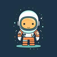 Cute mascot astronaut cartoon spaceman illustration vector