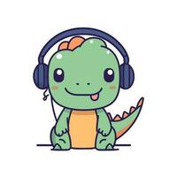 Cute baby Dinosaur cartoon reptile trex raptor illustration vector