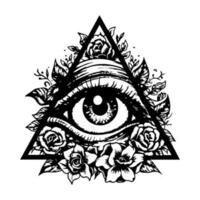 An intriguing eye in a mystical triangle, perfect for a logo or illustration that evokes mystery and the occult vector