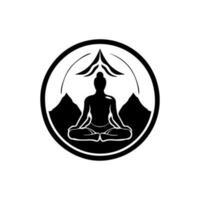 encontrar tu interior paz con nuestra calmante meditación logo diseño. esta elegante ilustración es Perfecto para bienestar y atención plena marcas vector