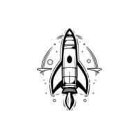 Blast off to success with our dynamic rocket logo design. This energetic illustration is perfect for brands that want to soar to new heights. vector