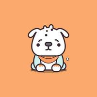 Cute kawaii bulldog cartoon doggy puppy illustration vector