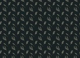 Simple Floral and Leave Combo Seamless pattern on Dark background Fully Editable vector