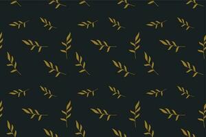 Seamless Leave Pattern on dark background in vector