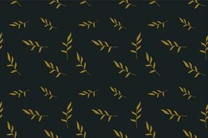 Seamless Leave Pattern on dark background in vector