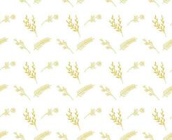 Golden Seamless Floral and Leafy Botanical Pattern on white background Fully Editable and  Scalable vector