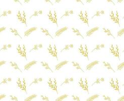 Golden Seamless Floral and Leafy Botanical Pattern on white background Fully Editable and  Scalable vector