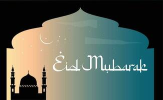 Eid Mubarak English Typography. Eid ul-Fitr, Eid ul-Adha. Religious holiday. Creative idea and Concept Design Eid Mubarak. vector