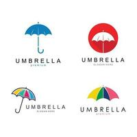 Colorful Umbrella Logo Template with Simple Concept vector