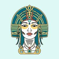 un maravilloso dibujado a mano logo diseño ilustración presentando el icónico egipcio reina, cleopatra. Perfecto para un lujo o belleza marca vector