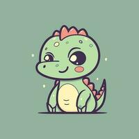 Cute baby Dinosaur cartoon reptile trex raptor illustration vector