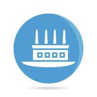 ferry in blue circle button vector