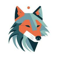 lobo cabeza en un plano diseño estilo, Perfecto para un con temas de animales logo o ilustración vector