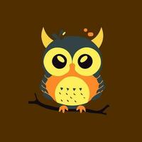 Owl flat design logo illustration is wise and sophisticated, perfect for brands that value knowledge and insight. vector